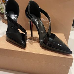 Christian LouBoutin Black Patent Astrid 100